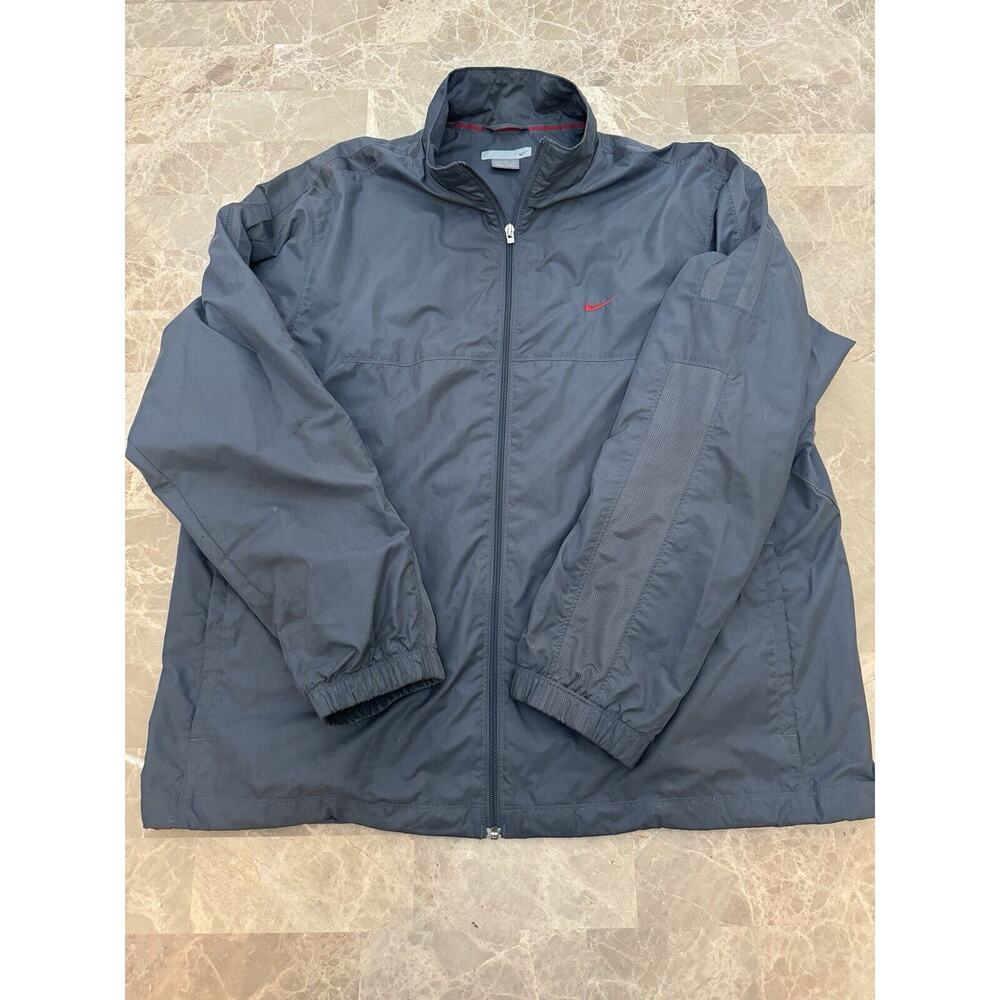 Vintage Nike Full Zip Windbreaker Jacket Men’s XXL Gray Tag Y2K Mini Swoosh